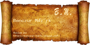 Benczur Márk névjegykártya
